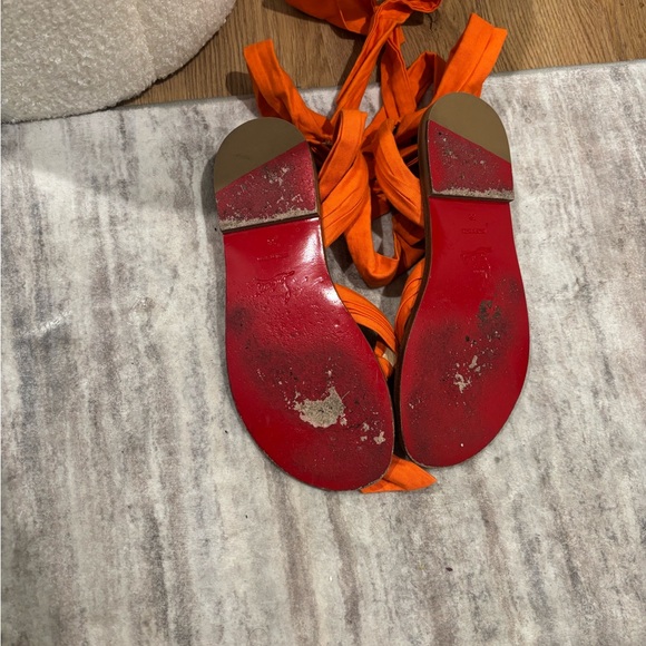 Christian Louboutin Bright Orange Sandals - Picture 3 of 3